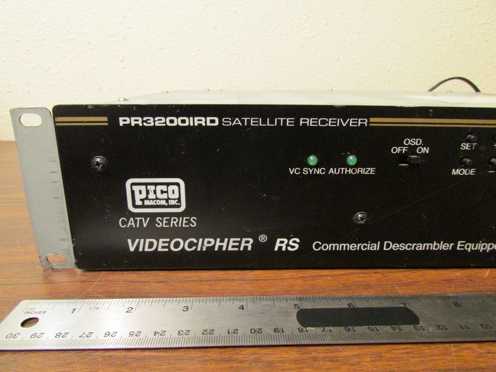 Pico Macom PR3200IRD Videocipher RS Satellite Receiver Rack Mount
