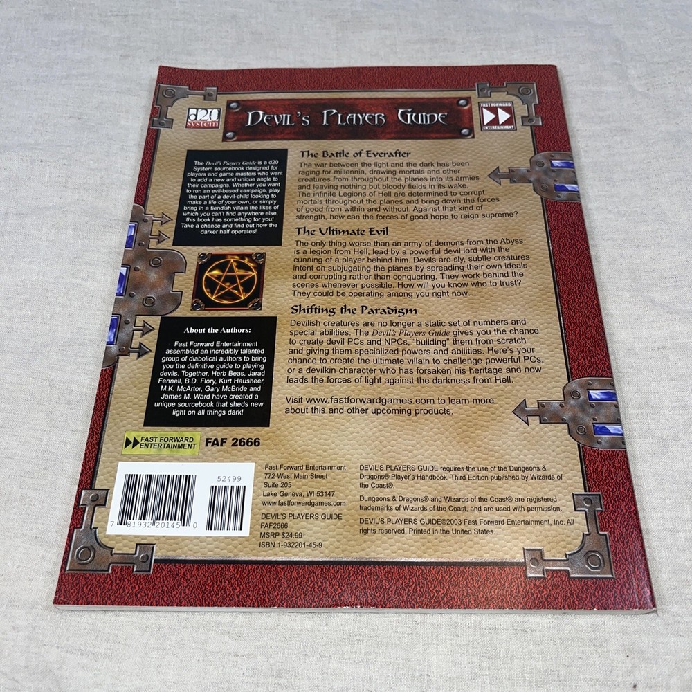 Fast Forward d20 RPG Devil's Player's Handbook