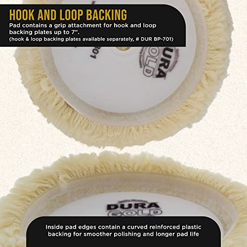8" 100% Wool Hook & Loop Grip Buffing Pad for Compound Cutting & Polishing -