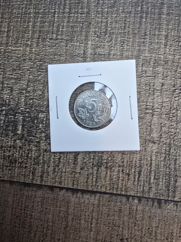 1929 Canada 5 Cents Coin