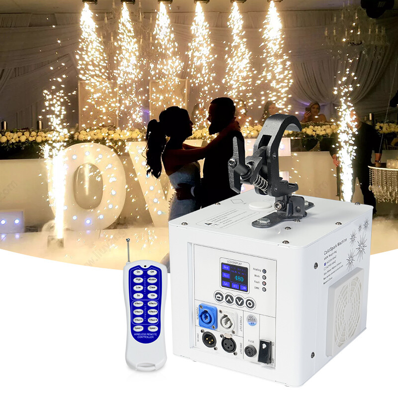 2Packs 800W Cold Spark Machine with Case Waterfall Effect Stage Wedding Events