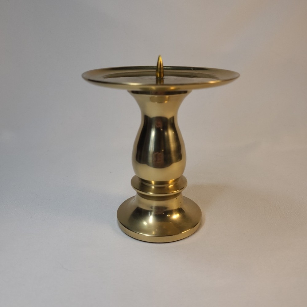 Brass Pilar Candle Holder 4 1/8"H x 3 3/4"W