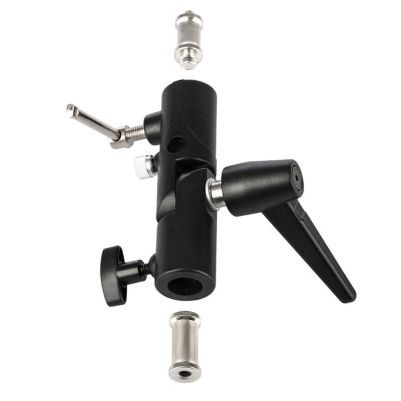 Stand Flash Bracket Umbrella Mount Adapter Holder Shoe Tripod H-Shape Base