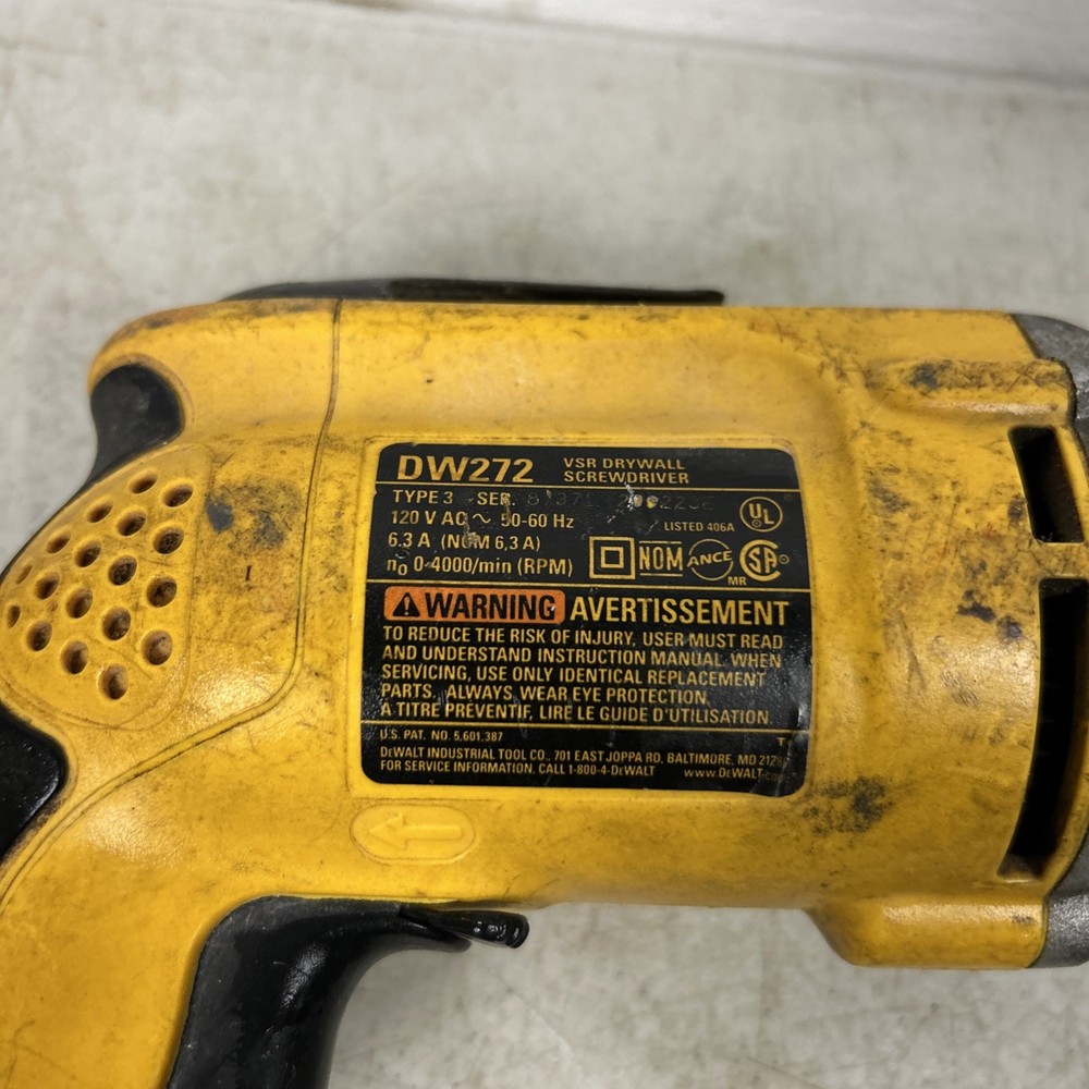 Dewalt DW272 Variable Speed Reversible Drywall Screwdriver Gun