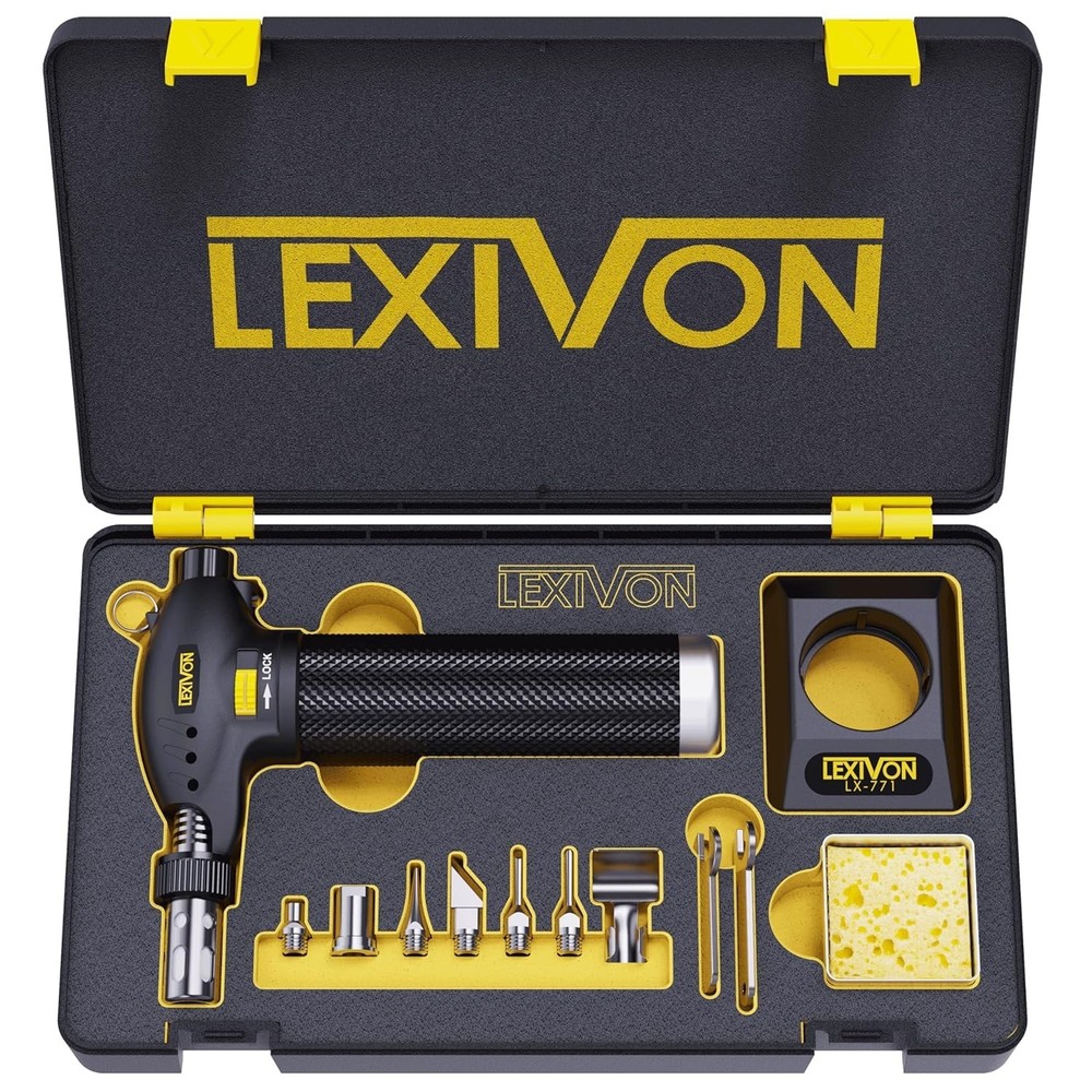 Multi-Function Butane Torch Kit with Adjustable Flame and Hands-Free Operation
