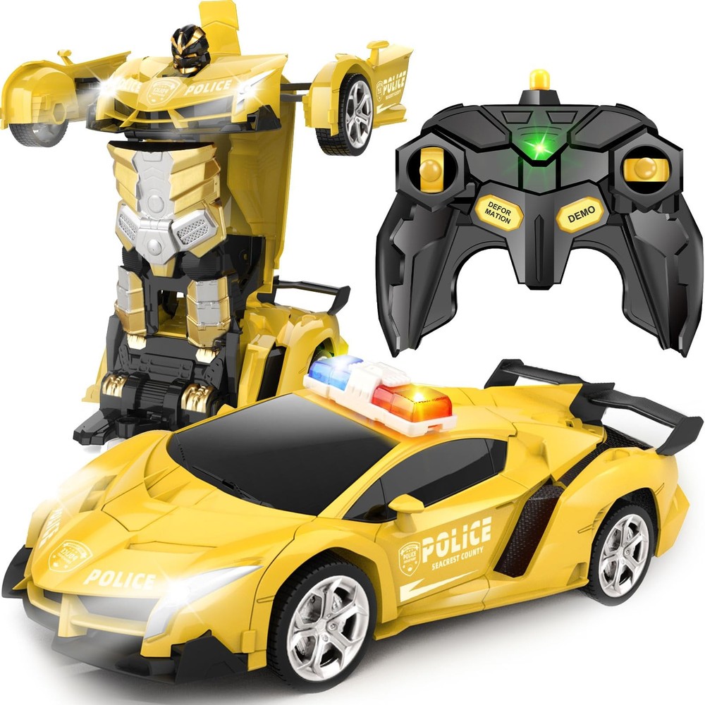 Transform Remote Control Car - Rc Cars, One-Button Transforming, 360° Rotatio...