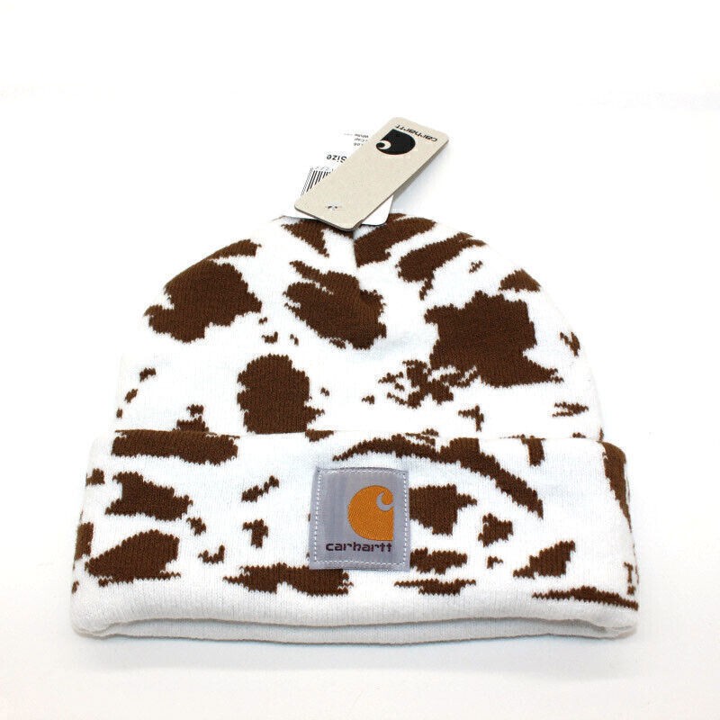 Unisex Cow Print Acrylic Watch Hat Beanie Winter Knit Cap Authentic A18