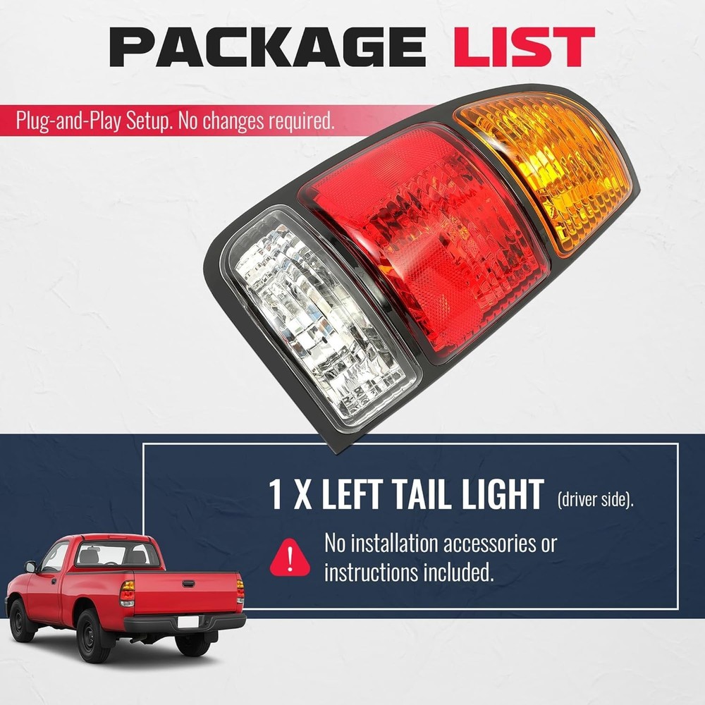 Tail Light Compatible with 2000-2006 Toyota Tundra Regular/Access Driver Left