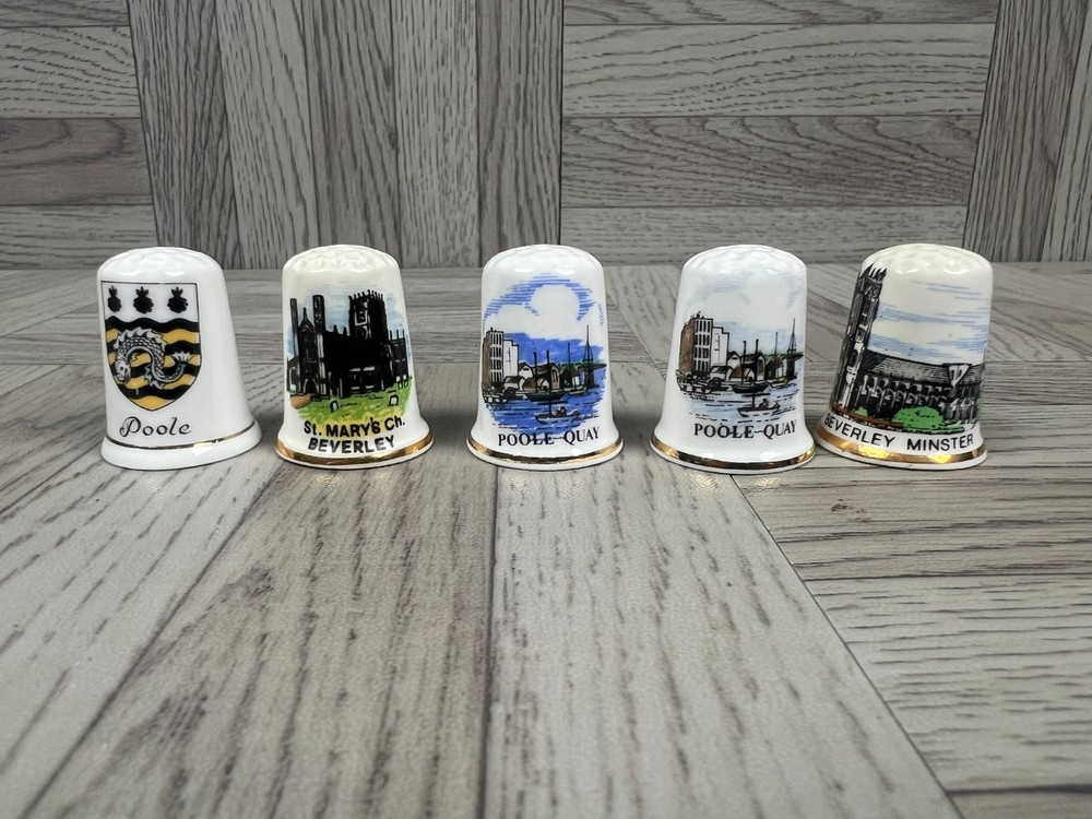 Thimble x 5 - Poole & Beverley Themed - Thimbles - Display Collection