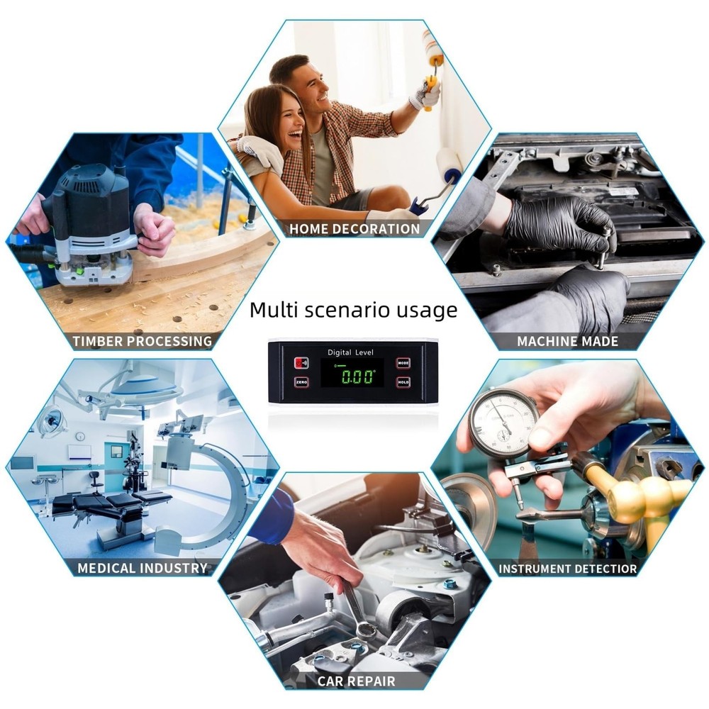Inclinometer, Digital Protractor/Level/Angle Finder and Gauge Tools with V-Gr...