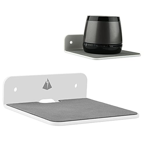 Wall Shelf Speaker Mount, Small Wall Shelf for Speaker, Webcam, Cell White
