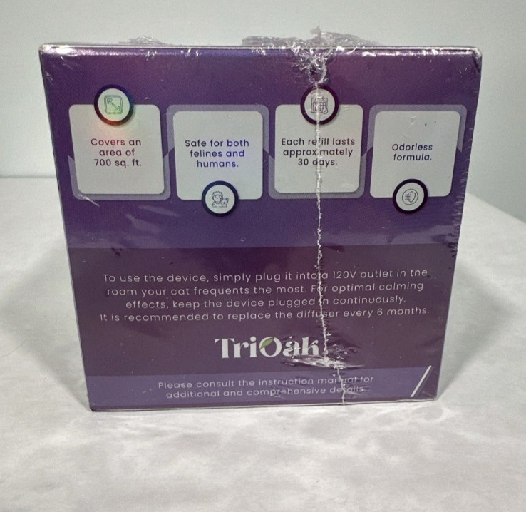 Calming Pheromone Refills for Cats 4 Pack TriOak Stress Relief Diffuser Refills