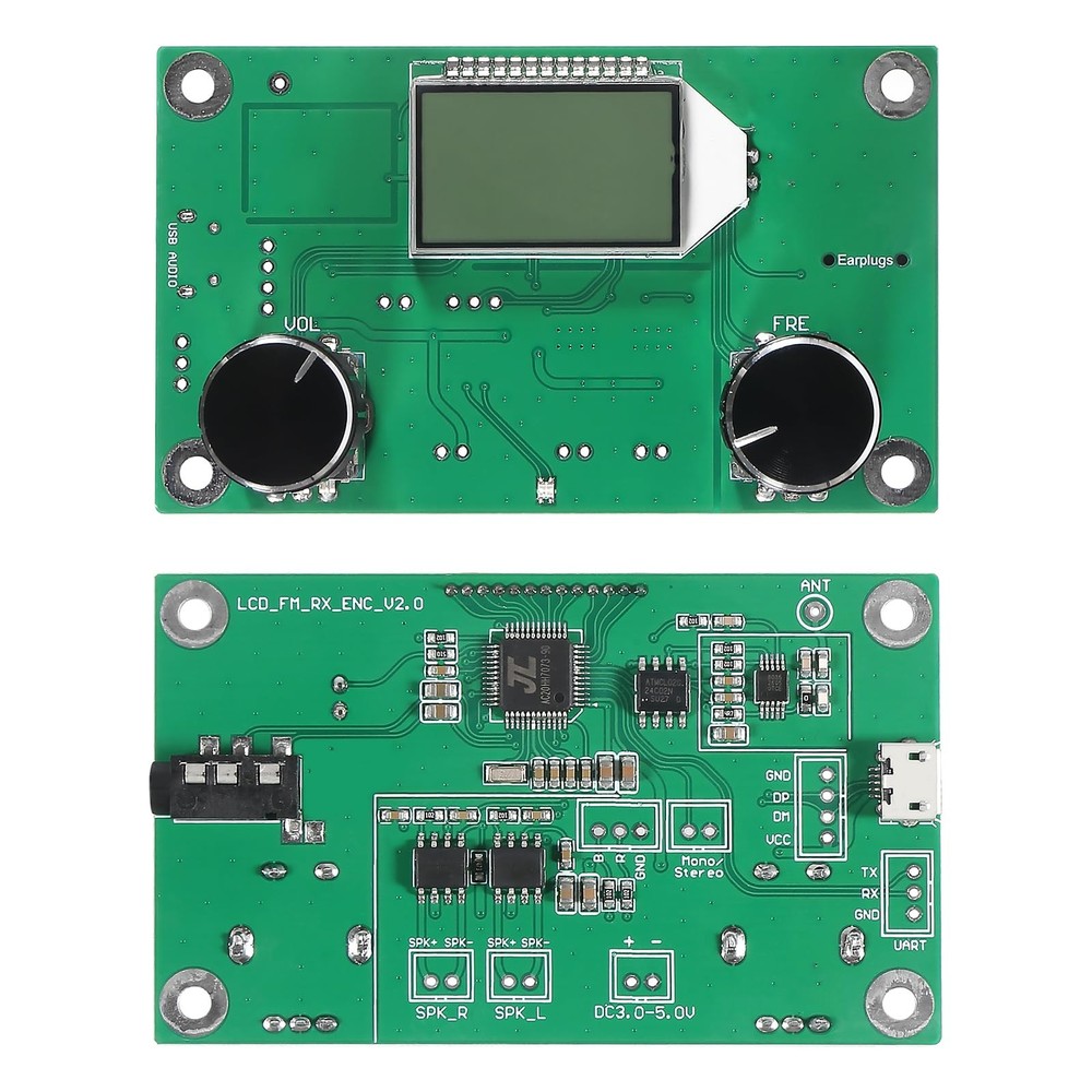 2pcs Digital FM Receiver Module, DC 3V-5V Radio Receiver Module Digital Stere...