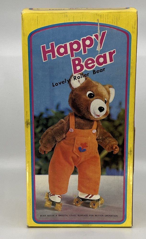 VINTAGE Happy Bear Lovely Roller Bear w/ Box Untested