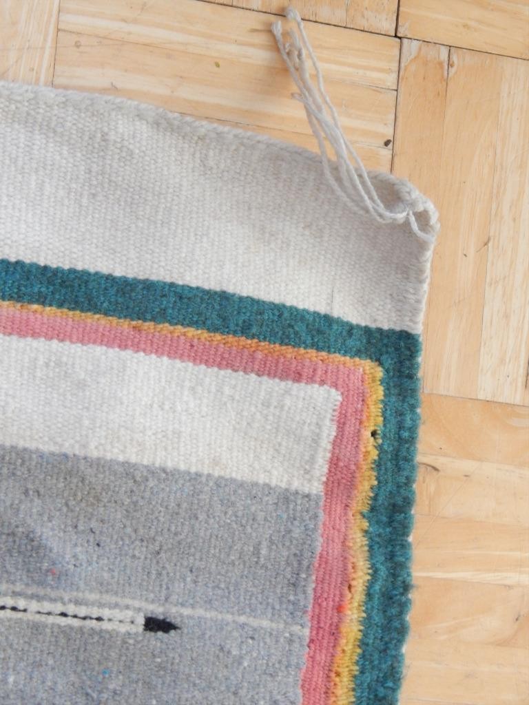 30.5 X 57" VINTAGE NAVAJO INDIAN SHIPROCK CORN YEI PICTORIAL RUG / WEAVING