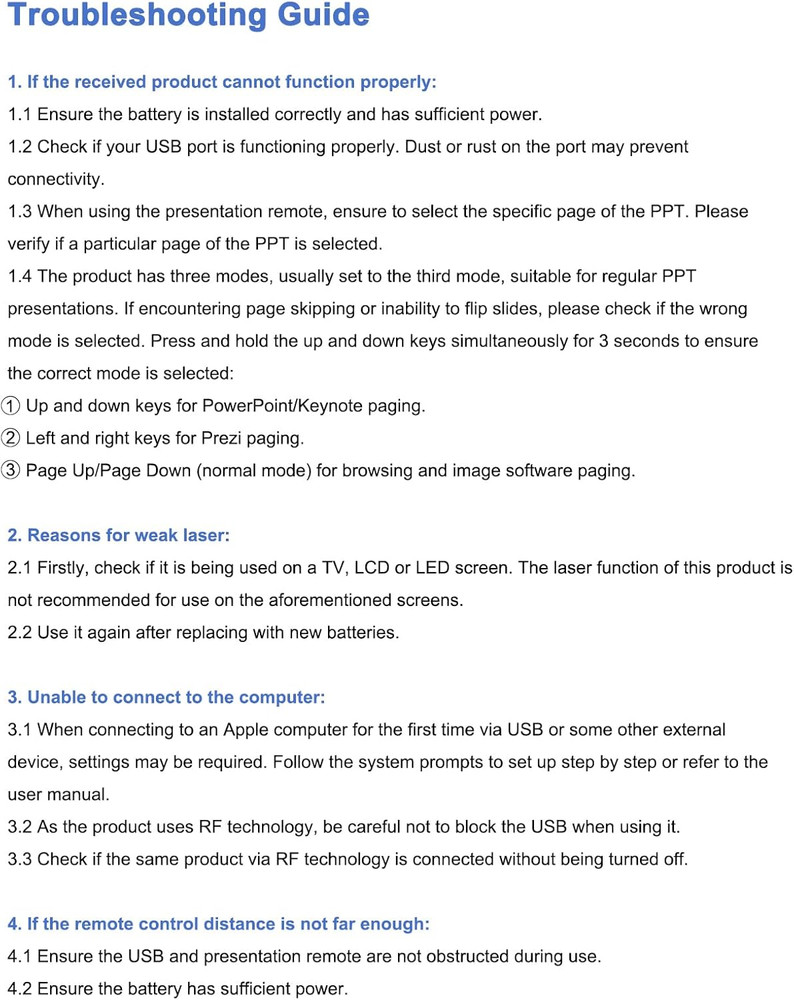 Wireless Presenter, Hyperlink Volume Control Presentation Clicker RF 2.4Ghz USB