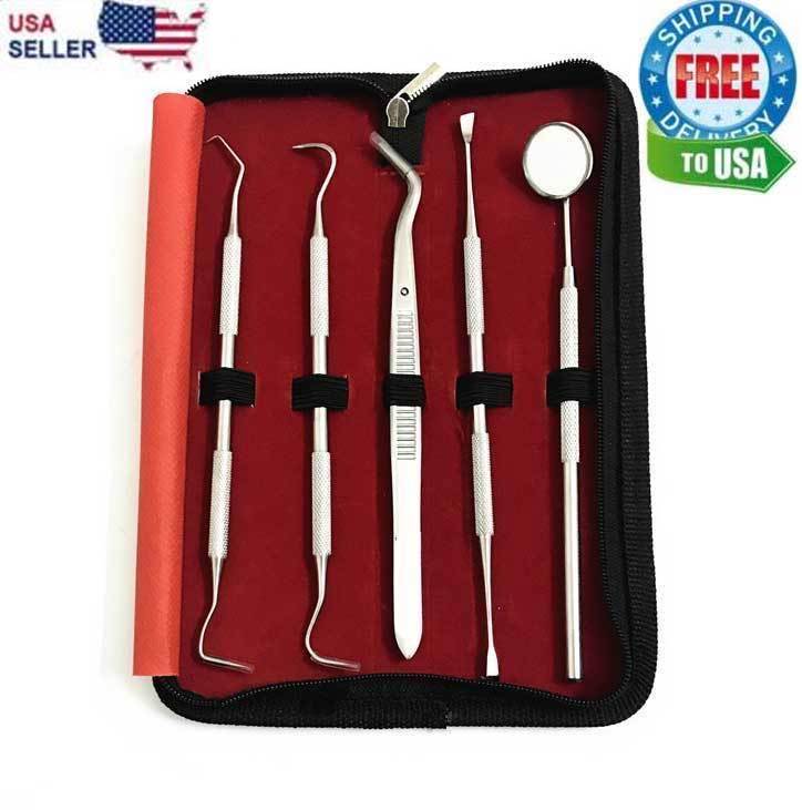 Dental Instruments Tools Scaler 5pc Oral Hygeine Deep Cleaning Set Kit Teeth Pro