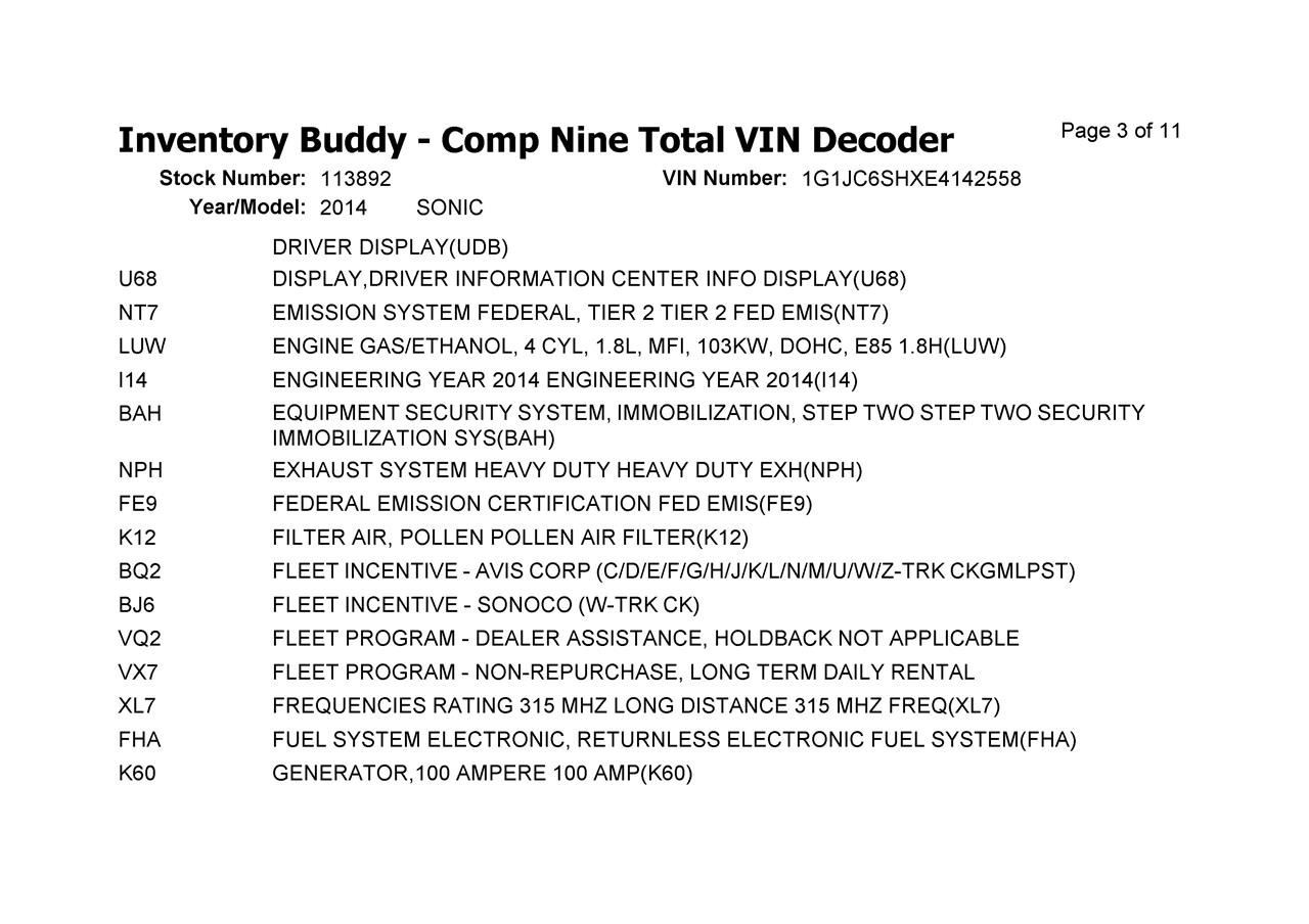 2013-2014 CHEVROLET SONIC Body Control Module BCM 13589097