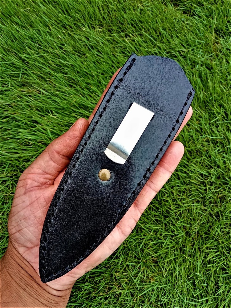 EDC Handmade Fixed Blade Leather Dagger  Knife Sheath Holster Back Clip Sheath
