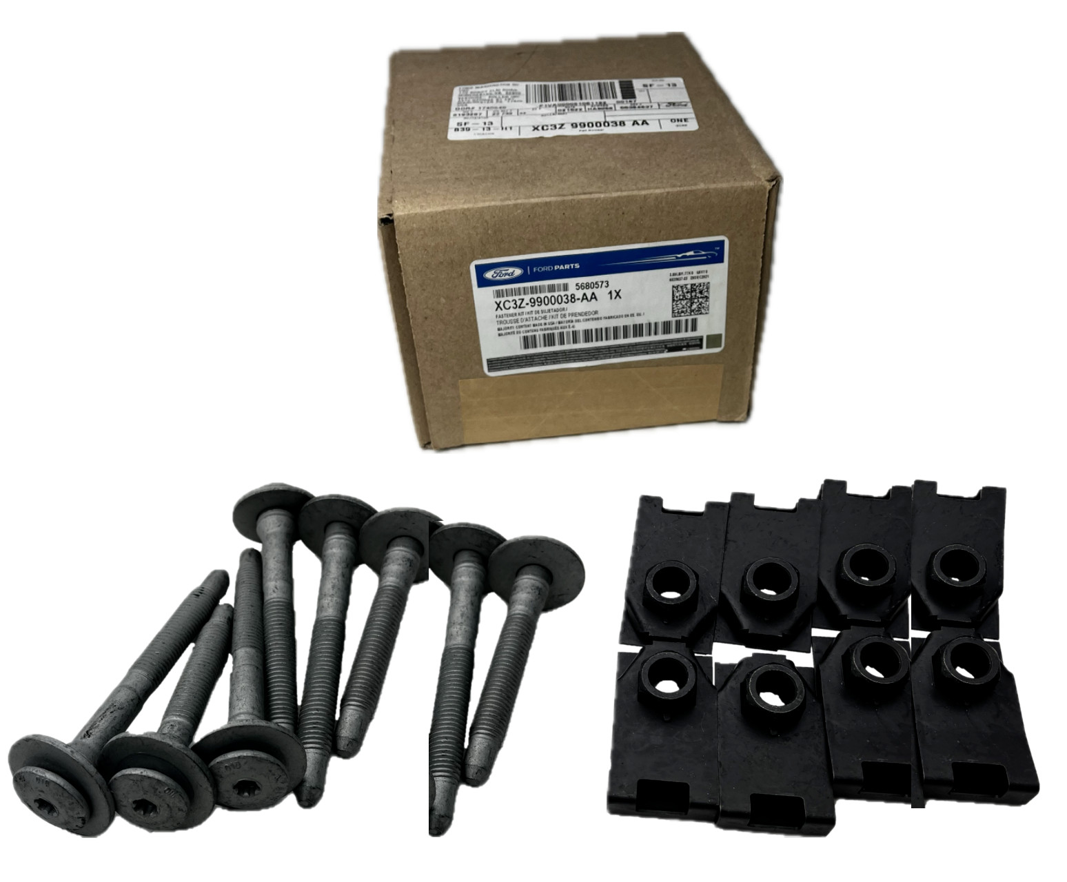 NEW OEM 99-16 Ford Super Duty Long Bed 8' Mounting Kit 8 Bolts, 8 Nuts Clips