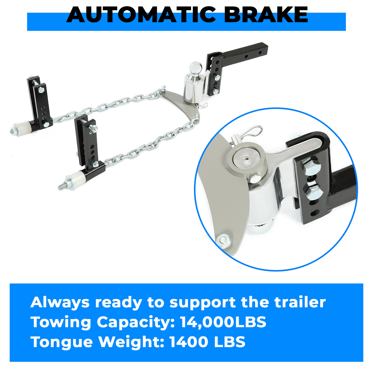 Weight Distribution Hitch Trailer w/ Sway Control & 2-5/16 in Ball & 2 in Shank