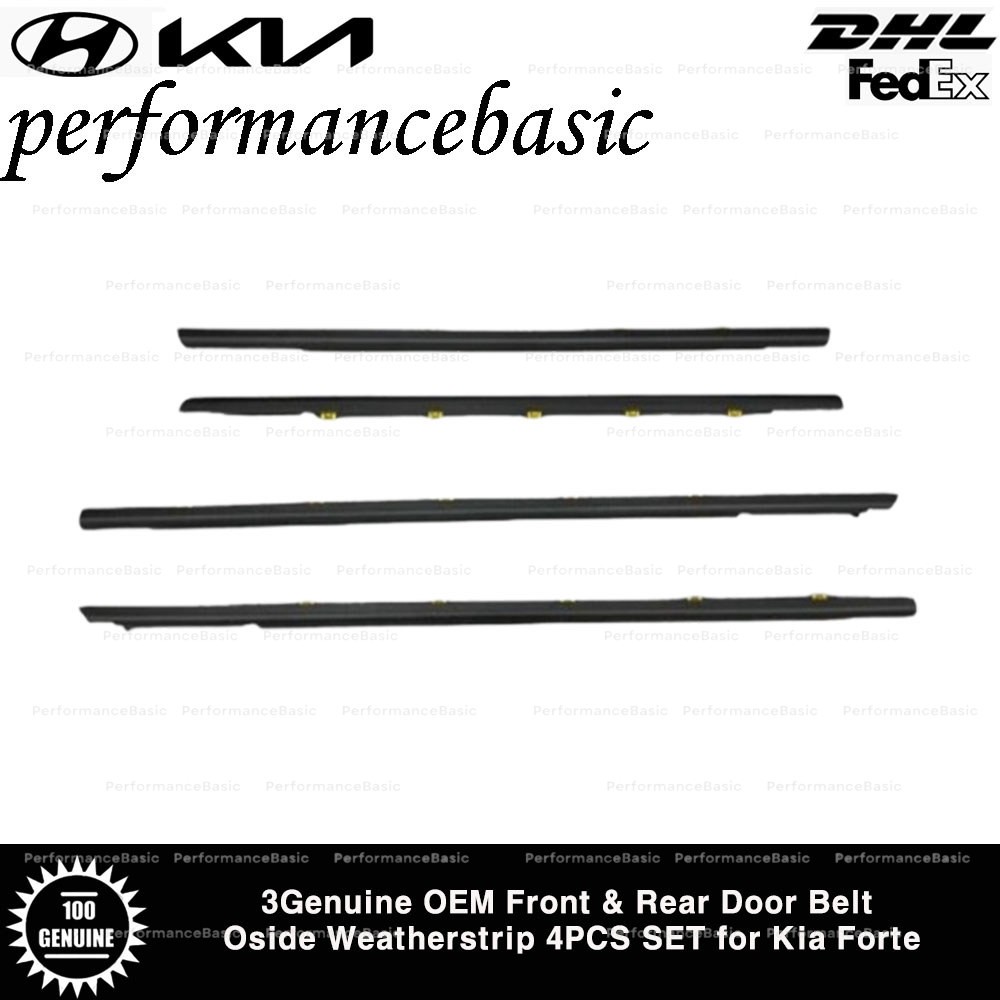 OEM Front Rear Door Outside Weatherstrip LH & RH 4P SET for Kia Forte 2019-2023