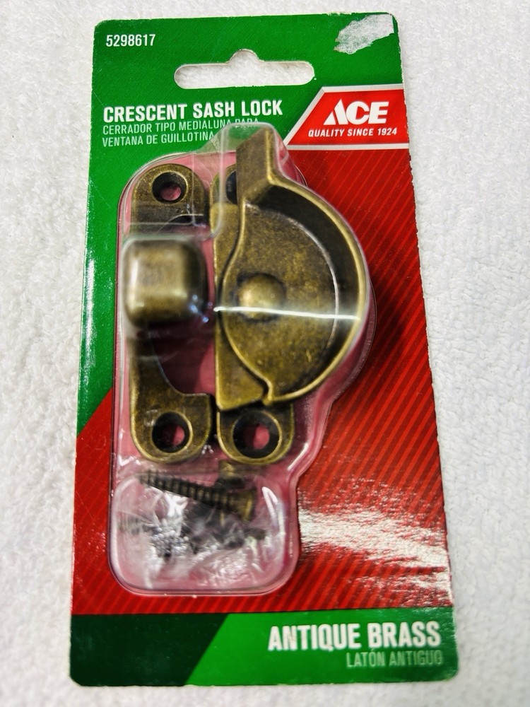 ACE New Crescent Window Sash Lock Antique Brass  #5298617