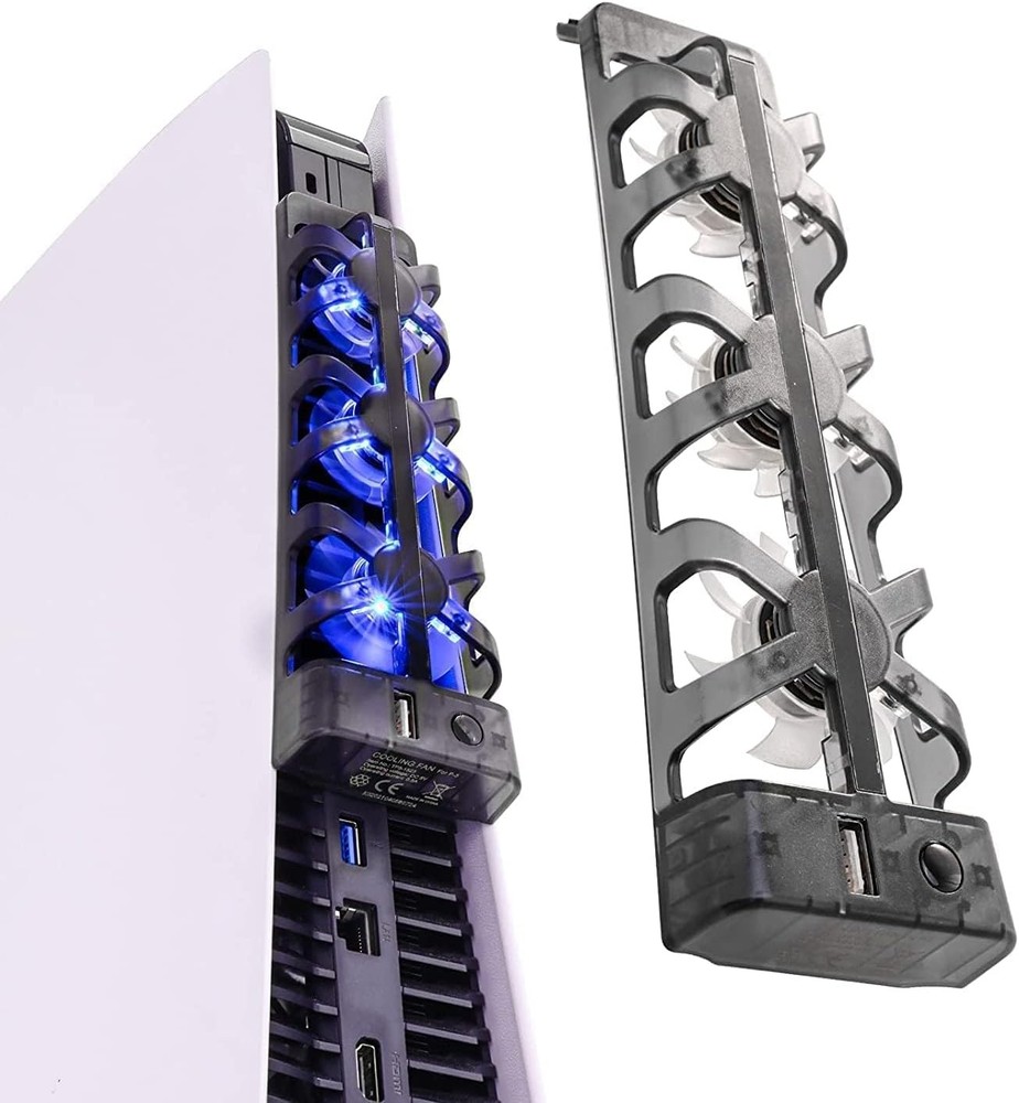 PS5 Cooling Fans, Playstation 5 Fan Compatible with Discs Black