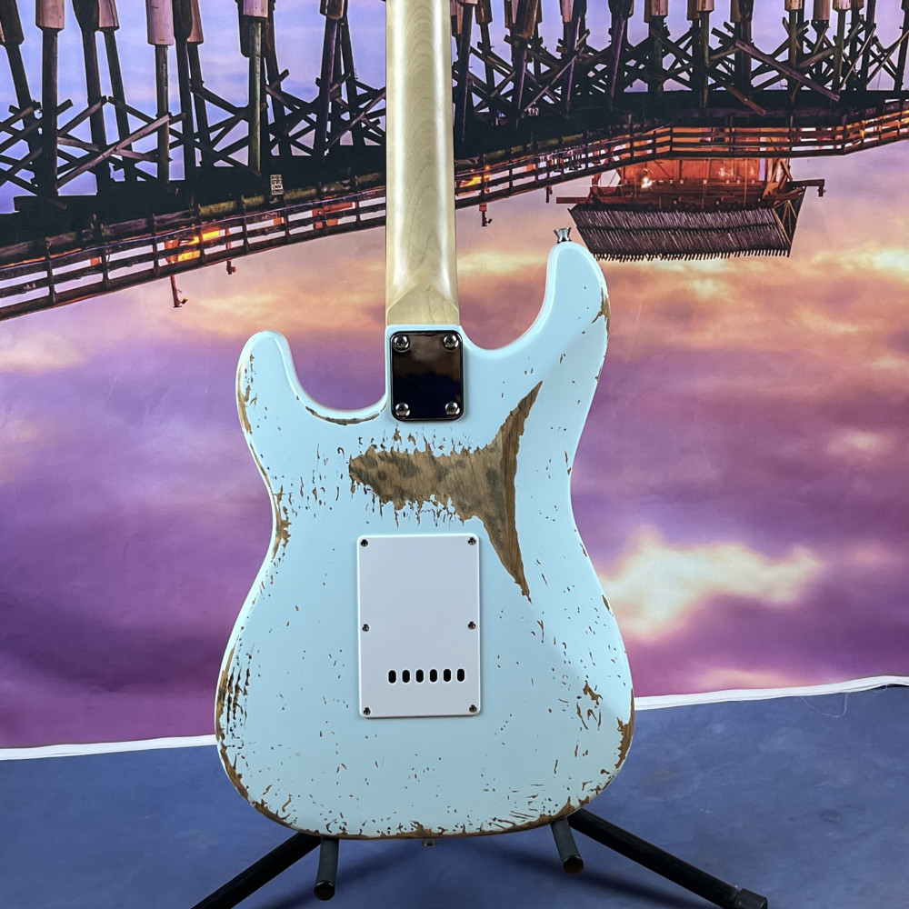 Blue Handed Heavy Relics Aged Electric Guitar Rosewood Fingerboard in stock