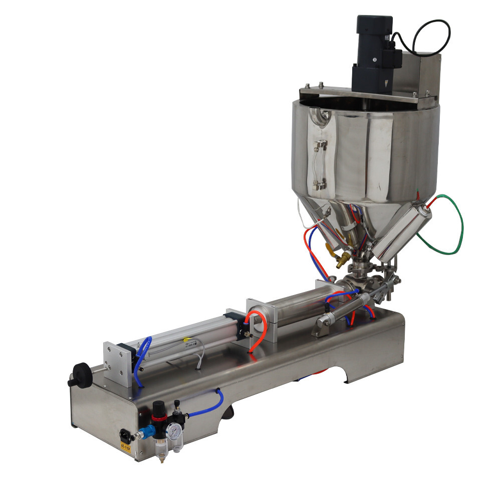 100-1000ml Pneumatic Paste Liquid Heating Mixing Filling Machine 110VSingle Head