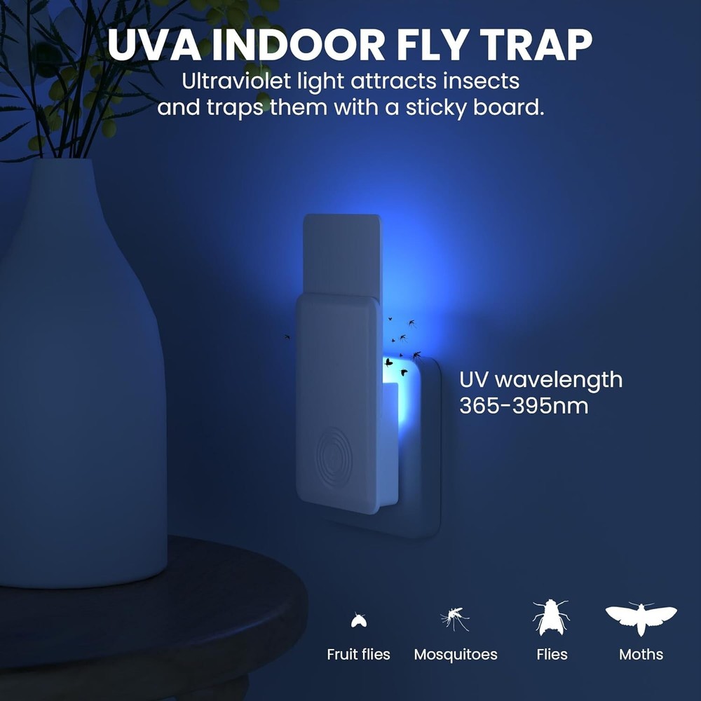 Flying Insect Trap, Fly Trap + Refill Cartridge Pack(1 Device + 5 Refills)