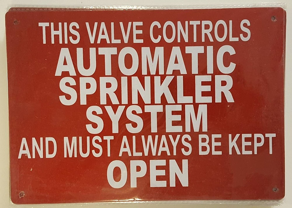 This Valve Controls Automatic Sprinkler SIGN (Aluminium Reflective.....ref1020