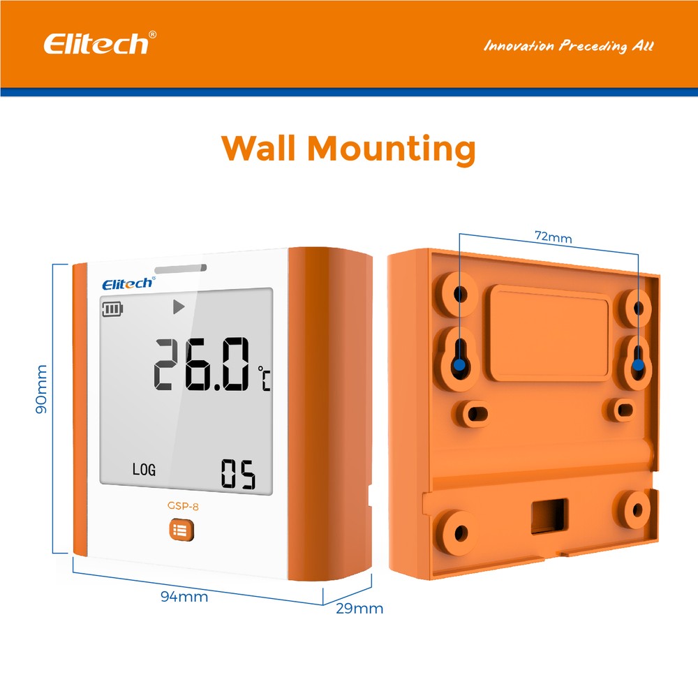 Elitech GSP-8 Temperature Data Logger Humidity Recorder USB DDL Quick PDF Report