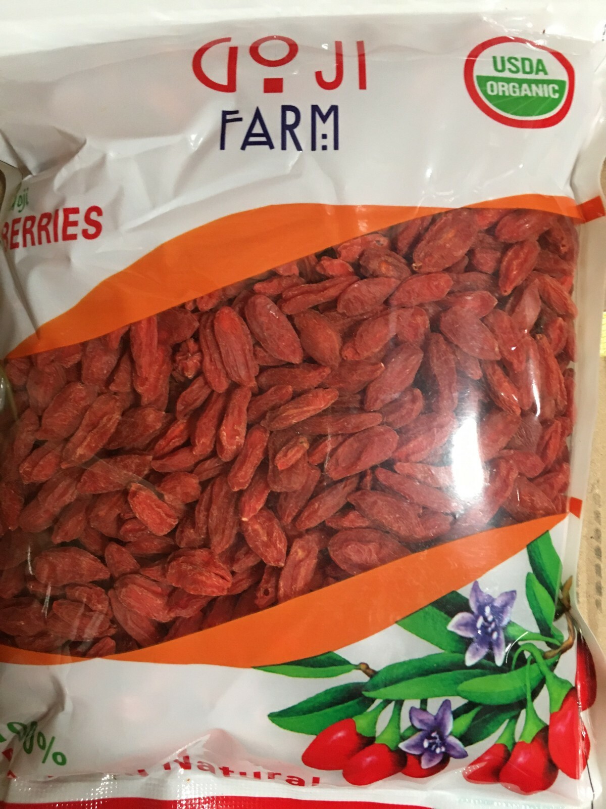 USDA CERTIFIED LARGE ORGANIC GOJI BERRY AAA++,1 LBS (NEW SHIPMENT) FRESH COLOR