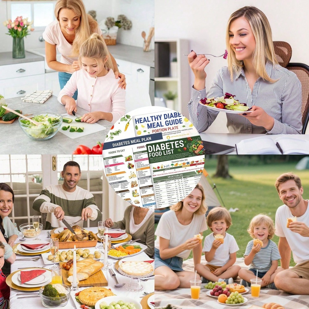 3PCS Type 3 Diabetic Food List Chart & Meal Planner Sheets