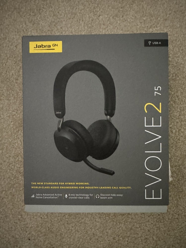 New Jabra Evolve2 75 Wireless Headset Black