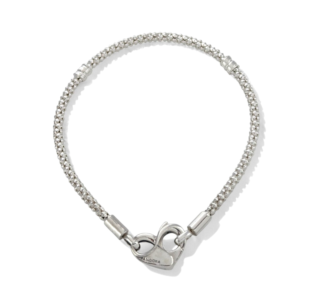 100% New PANDORA 925 Sterling Silver Studded Chain Charm Bracelet 592453C00