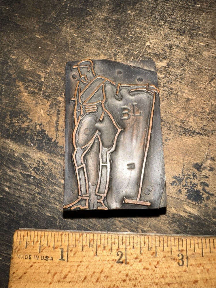 Printing Block “ Man Playing Golf… Putter “ Copper Face, Nice Image!