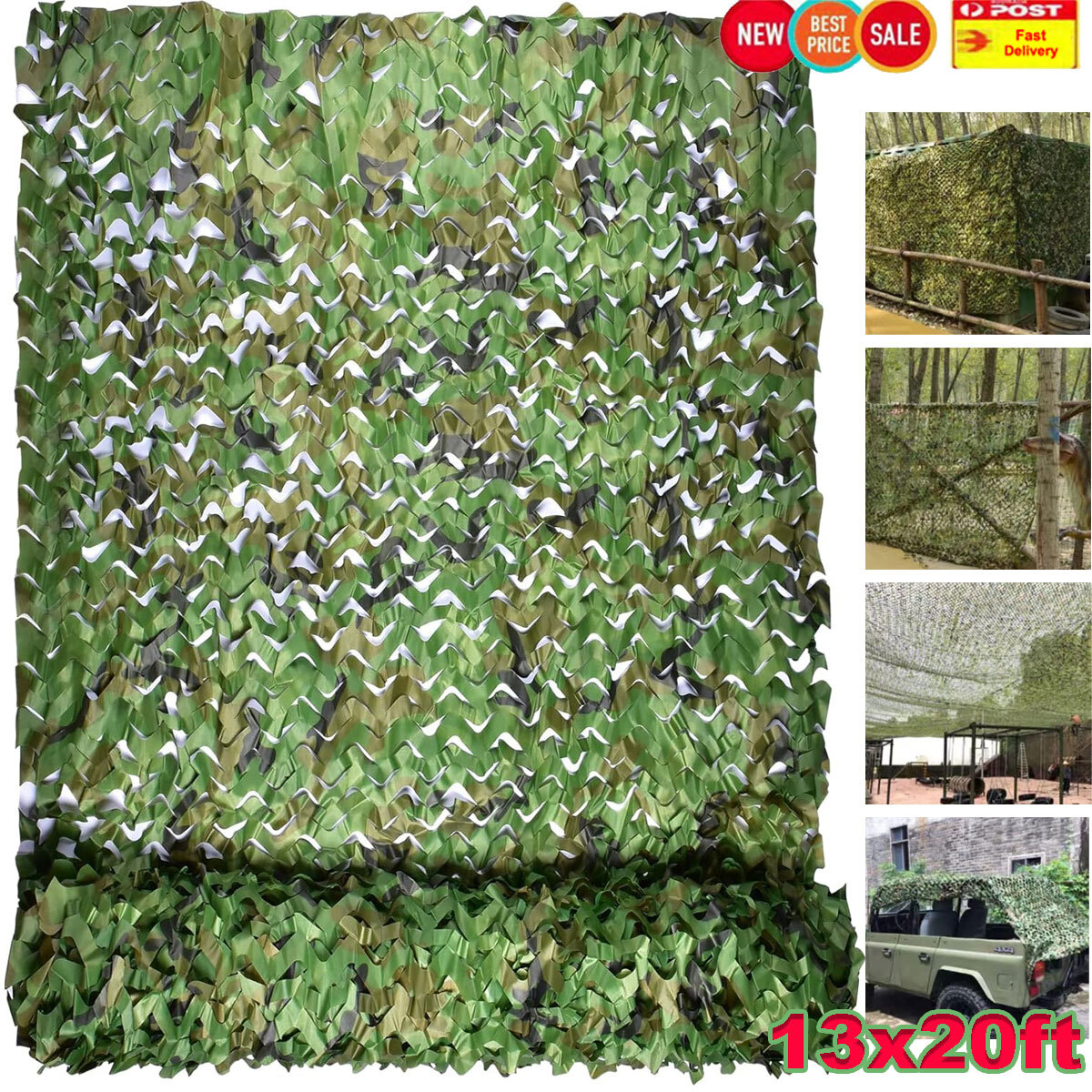 20x13Ft Camping Camouflage Netting Military Camo Sunshade Mesh Hunting Car Cover