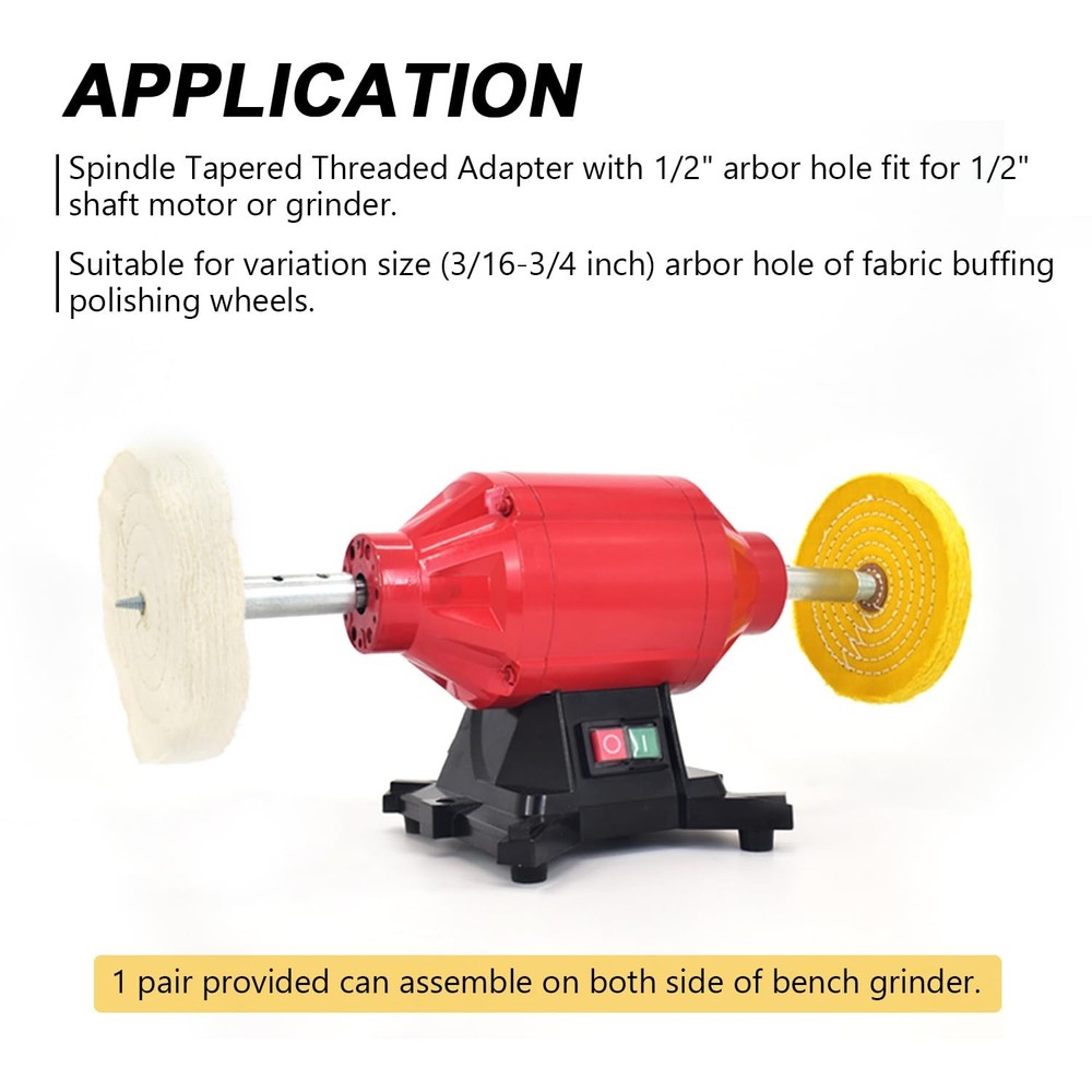 BLSGBUIDING 1/2" Spindle Tapered Threaded Adapter Left & Right Pair