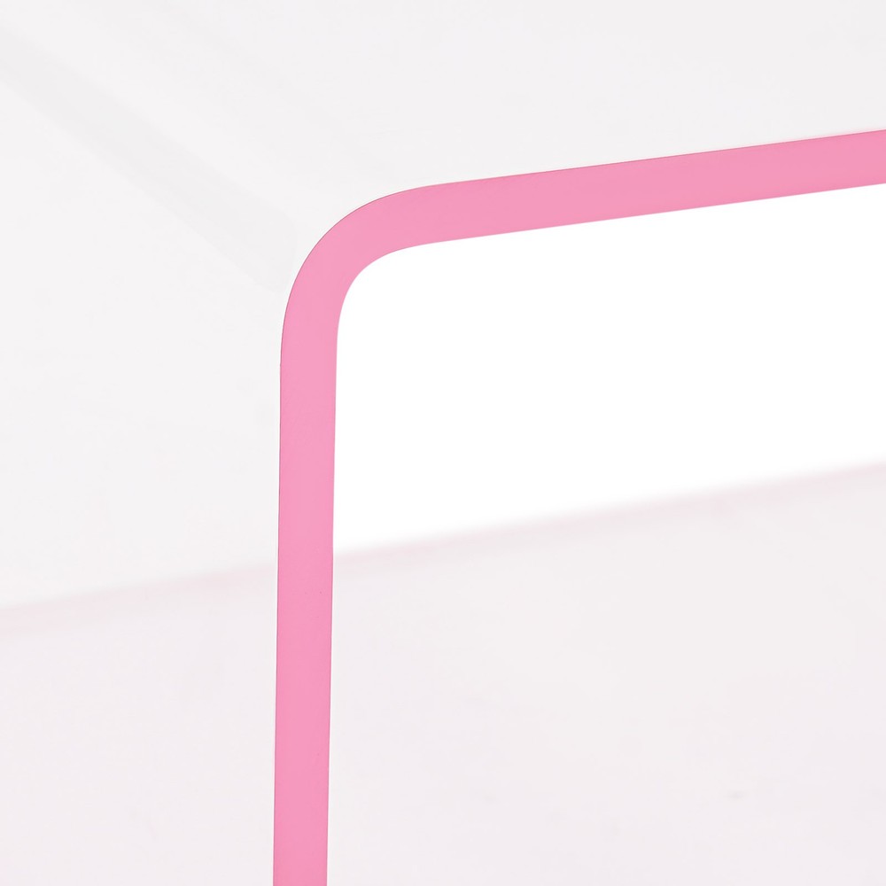 2Tiers Acrylic Wall-Mounted Bedside Table Rectangular Floating Nightstand 3.1kg