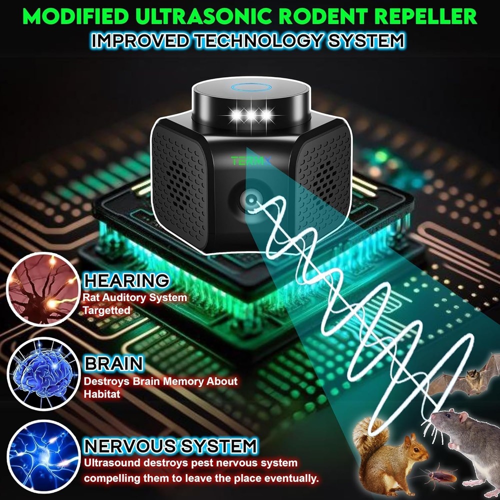 Electronic Ultrasonic Mouse and Rat Deterrent - Effective Pest Control Solution