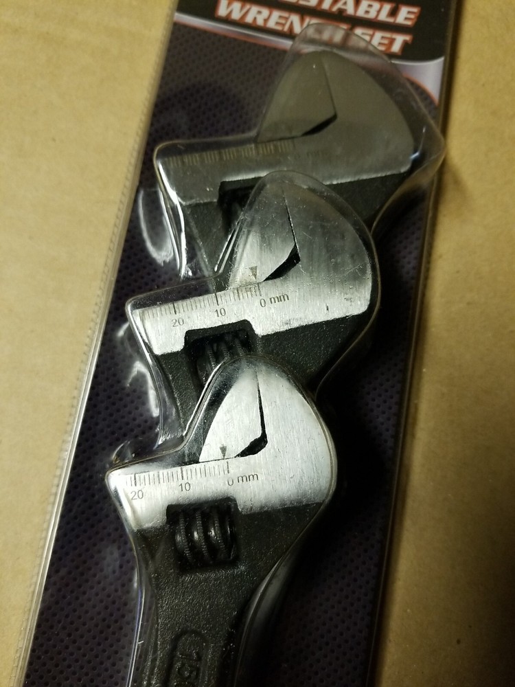 3 pc Adjustable Wrench Set 10" 8" 6" IIT