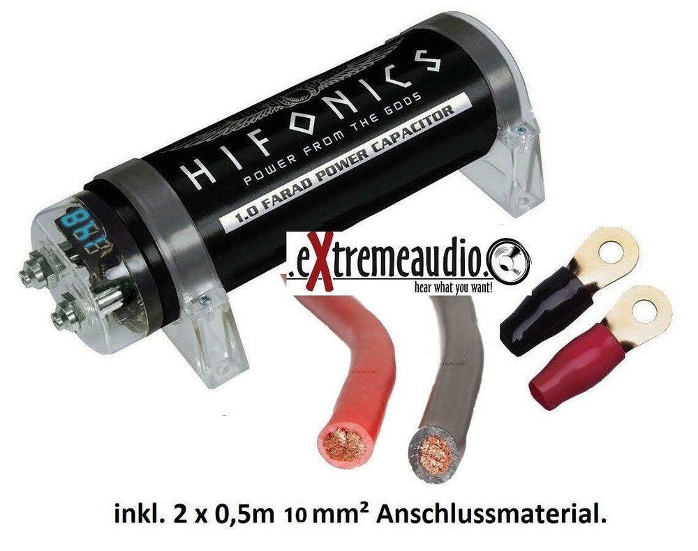 Hifonics HFC 1000 buffer elko powercap capacitor + 20 mm² connection material