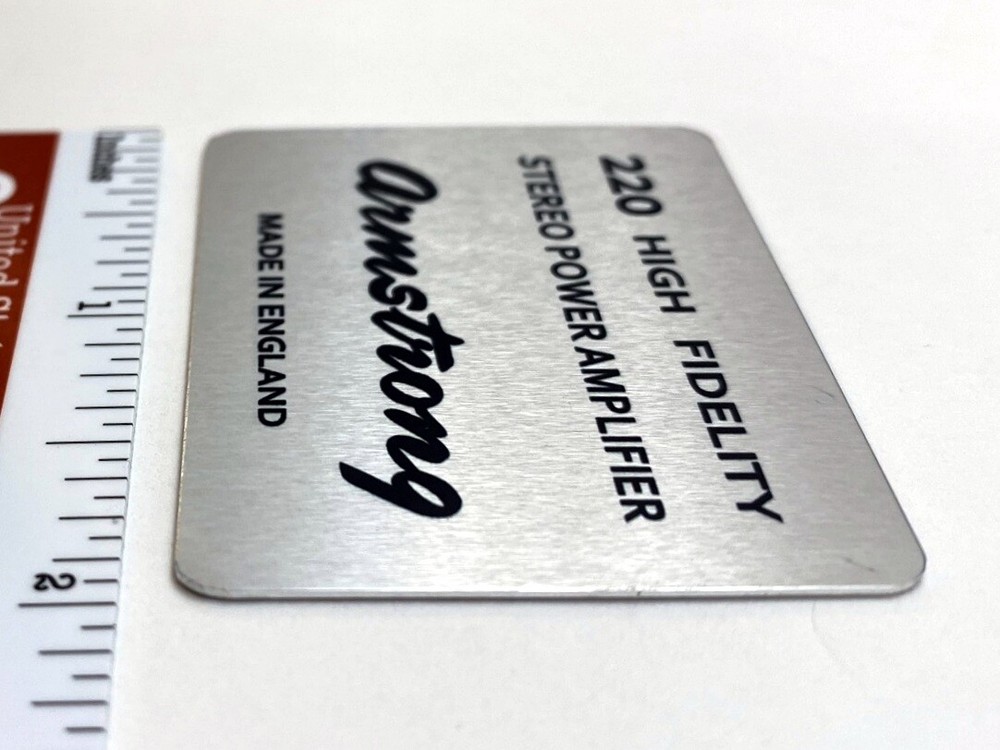 Armstrong 220 Badge for Amplifier Foilcal Replacement