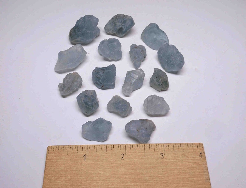 Celestite 1/4 Lb Natural Sky Blue Crystal Chunks Gemstone Specimens