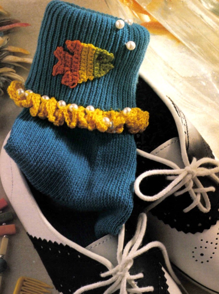 TROPICAL Fish Sock Trim/CROCHET PATTERN INSTRUCTIONS ONLY