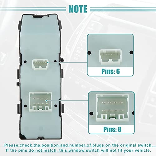 Front Left Driver Side Master Power Window Switch Fit for Dodge Magnum - Pack