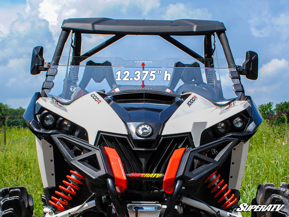 SuperATV Scratch Resistant Half Windshield for Can-Am Maverick (2013+) - Clear