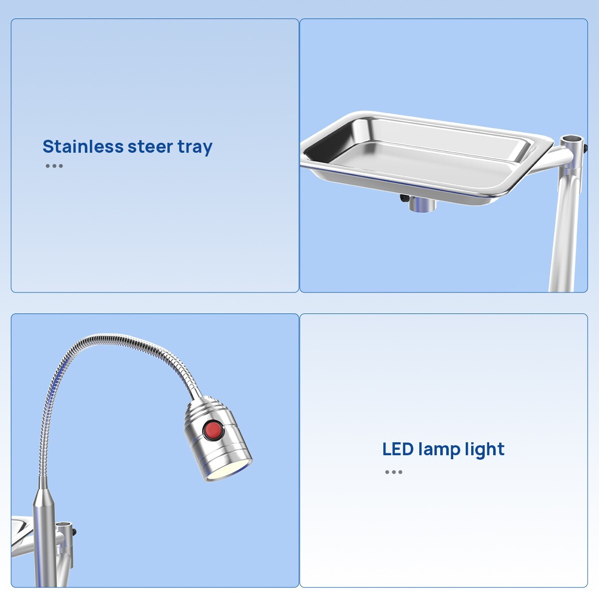 AZDENT Sillon plegable portátil dental con Luz LED/silla de médico móvil USA